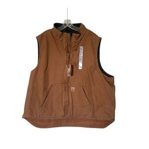 🌵BRAND NEW Men’s Carhartt Brown Washed Sherpa Lined Vest 3XL🌵